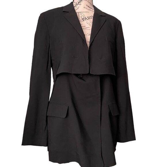 3.1 Phillip Lim black Tiered Twill Black Blazer Jacket in Size 8 - Picture 3 of 16
